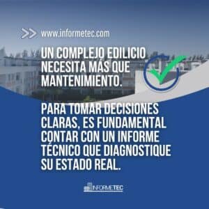 Informe técnico en complejo edilicio con fallas en revestimientos