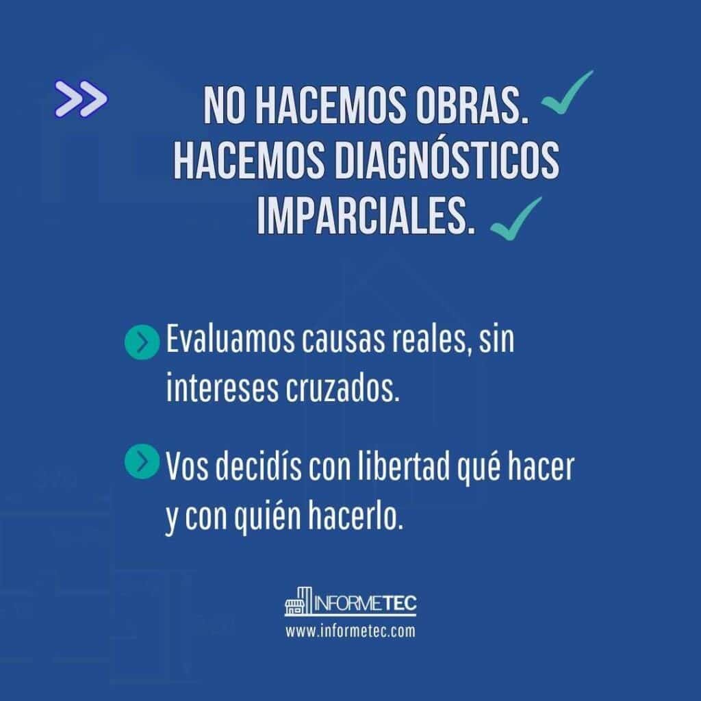 En esta imagen se aclara que Informetec no repara lo problemas que diagnóstico en el informe técnico realizado