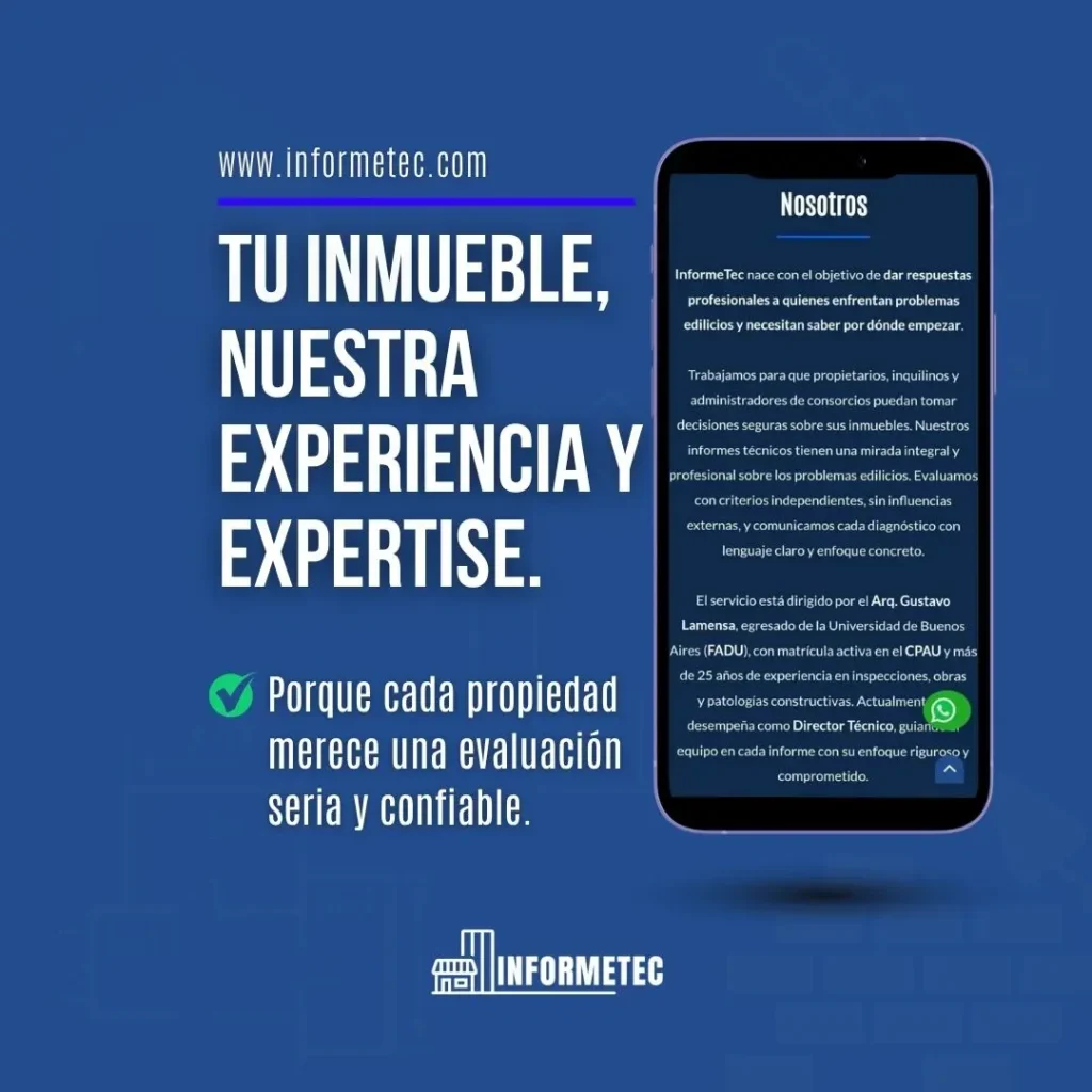 Informe técnico de inmuebles con experiencia y claridad – INFORMETEC