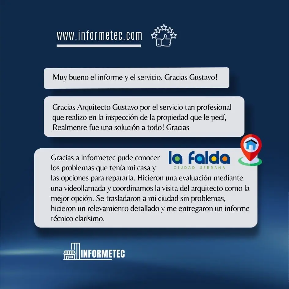 Reseña de cliente destacando desde Córdoba, destacando la confianza y el asesoramiento profesional del Arquitecto Gustavo Lamensa