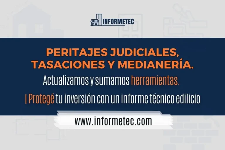¿Problemas edilicios o legales? InformeTec te ofrece informes técnicos en CABA con respaldo en peritajes judiciales, tasaciones y medianería. Consultanos.