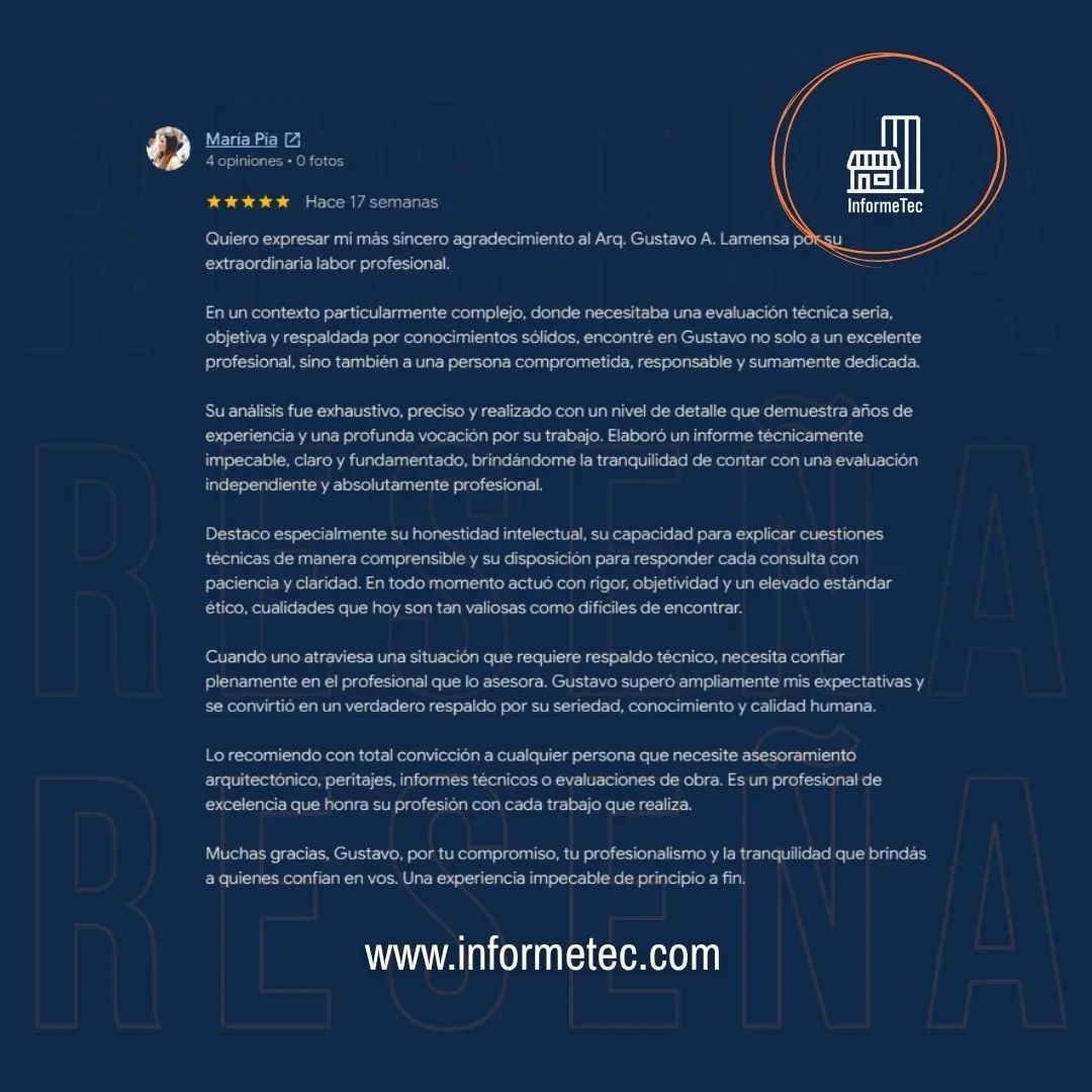 Informe técnico edilicio para consorcios y locales comerciales con problemas de filtraciones.