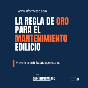 Desde nuestro estudio te brindamos la regla de oro del mantenimiento para tu edificio. Prevenir es más barato que reparar.